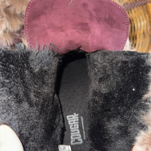 Wedge Boots by Cougar Penelope Suede Rabbit Fur Trim - Picture 12 of 17